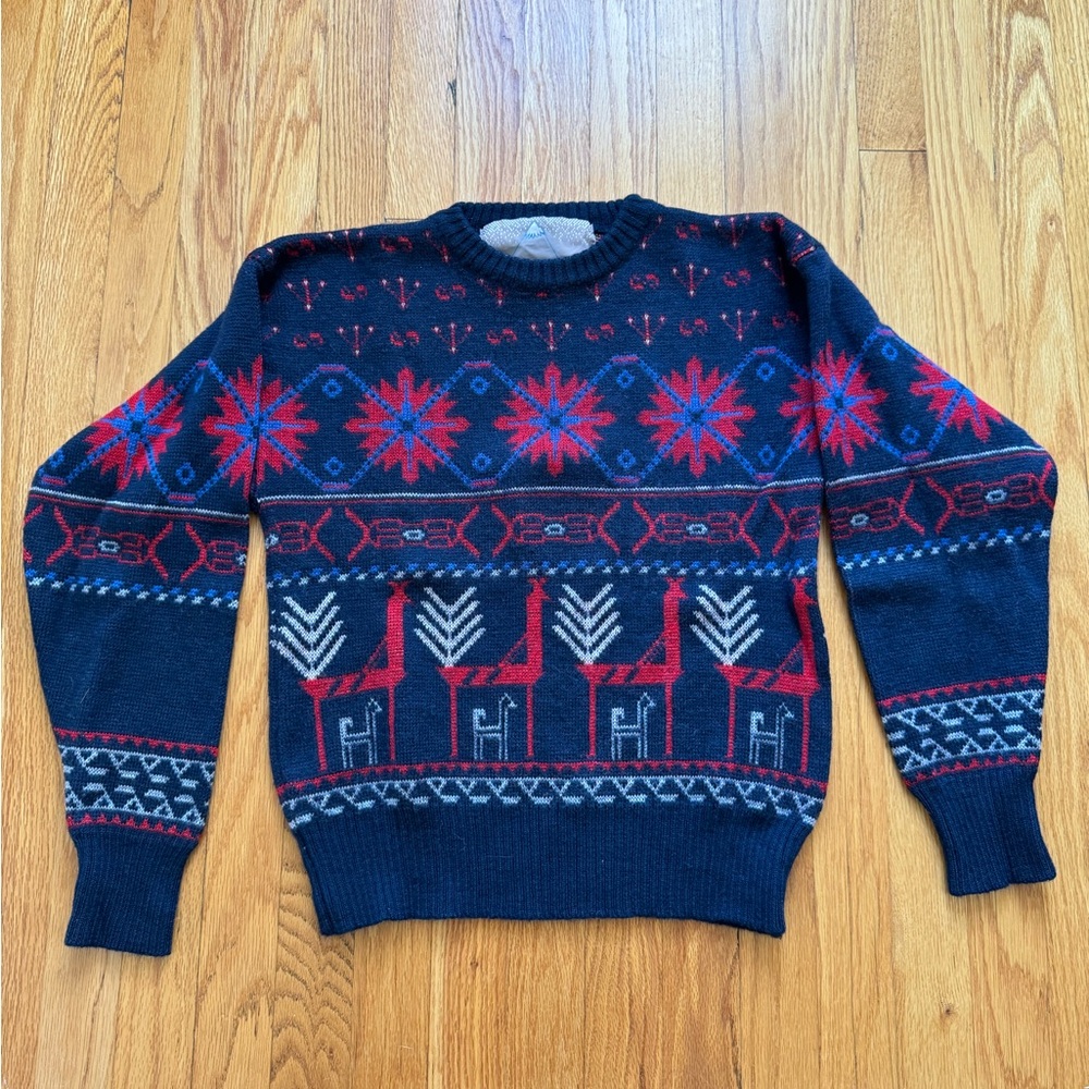 Vintage Ski Sweater - 100% Wool